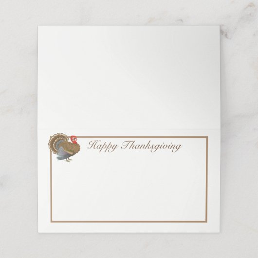 Thanksgiving Turkije Naam Plaats Kaarten Plaatskaartje (Buitenkant ongevouwen)