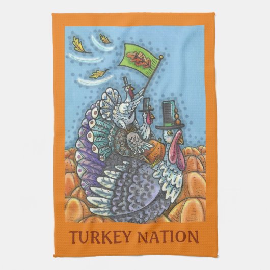 Thanksgiving TURKIJE NATION, HOLIDAY KITCHEN TOWEL Theedoek (Verticaal)