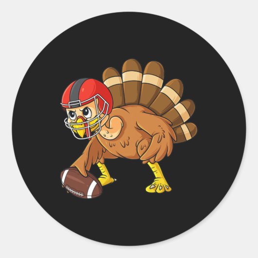 Thanksgiving Turkije Offensief Centrum Football Bo Ronde Sticker (Voorkant)