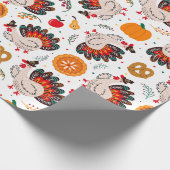 Thanksgiving Turkije, oogst en verdrag Cadeaupapier (Hoek)