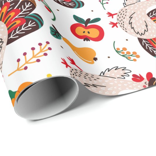 Thanksgiving Turkije, oogst en verdrag Cadeaupapier (Rol Hoek)