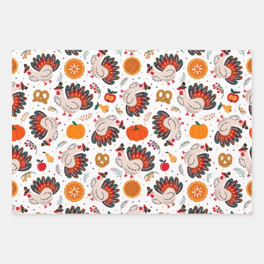 Thanksgiving Turkije, oogst en verdrag Inpakpapier Vel (Voorkant 2)