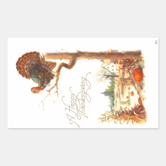 Thanksgiving Turkije op de Sticker van de boomtak (Voorkant)