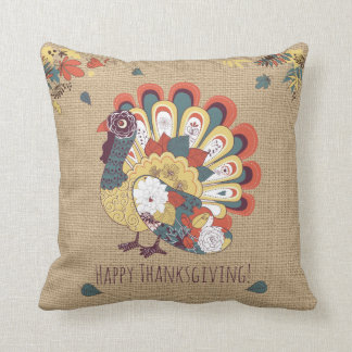 Thanksgiving Turkije op faux Burlap Pillow Kussen