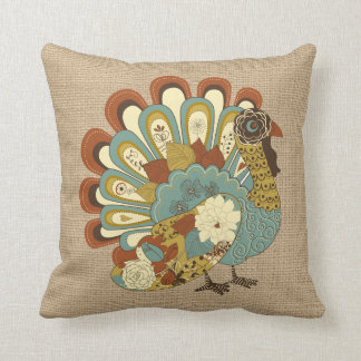 Thanksgiving Turkije op faux Burlap Pillow Kussen