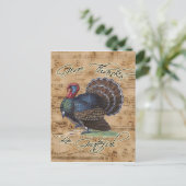 Thanksgiving Turkije op  Muziekblad Feestdagenkaart (Staand voorkant)