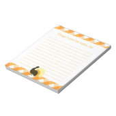 Thanksgiving turkije - oranje gingham - boodschapp notitieblok (Linkerzijde)