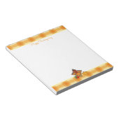 Thanksgiving Turkije Oranje Gingham boodschappenli Notitieblok (Schuin)