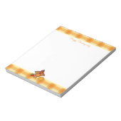 Thanksgiving Turkije Oranje Gingham boodschappenli Notitieblok (Linkerzijde)