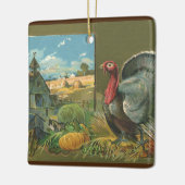  Thanksgiving, Turkije over de Boerderij Keramisch Ornament (Links)
