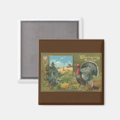  Thanksgiving, Turkije over de Boerderij Magneet (Voorkant / Achterkant)