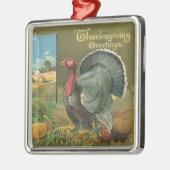 Thanksgiving, Turkije over de Boerderij Metalen Ornament (Links)