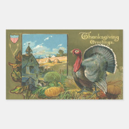  Thanksgiving, Turkije over de Boerderij Rechthoekige Sticker