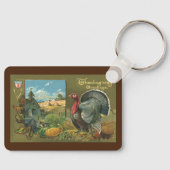  Thanksgiving, Turkije over de Boerderij Sleutelhanger (Voorkant)