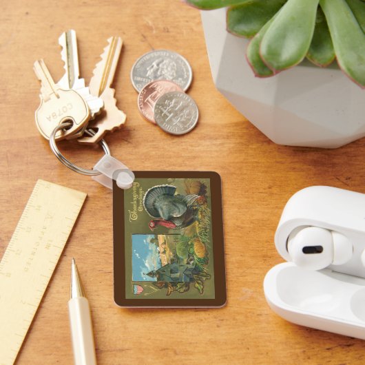  Thanksgiving, Turkije over de Boerderij Sleutelhanger (Bureau)