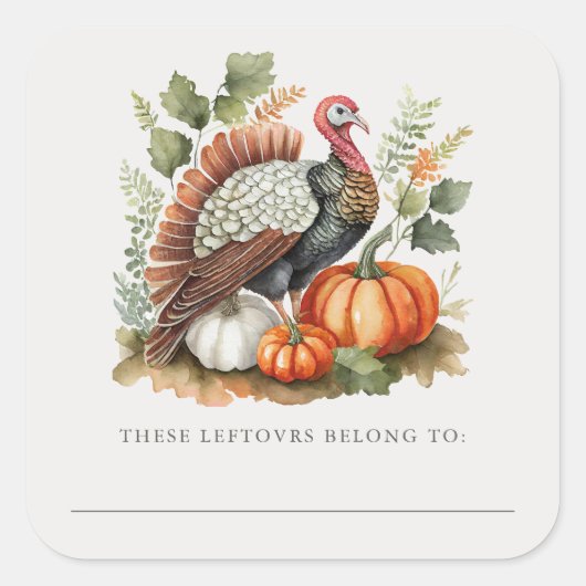 Thanksgiving  Turkije overgebleven Stickers (Voorkant)