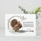Thanksgiving Turkije overvloedige groeten Feestdagenkaart (Staand voorkant)