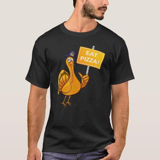 Thanksgiving turkije - paizza - vegetarische veget t-shirt (Voorkant)