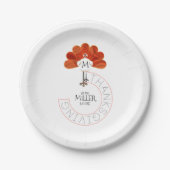 Thanksgiving Turkije Papieren Bordje (Voorkant)