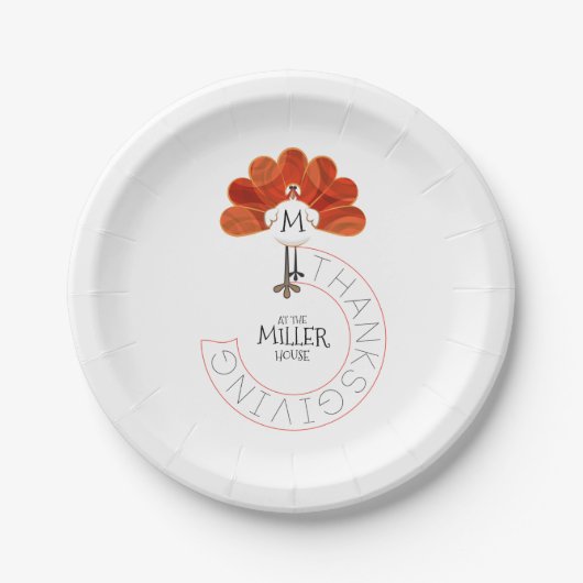 Thanksgiving Turkije Papieren Bordje (Voorkant)