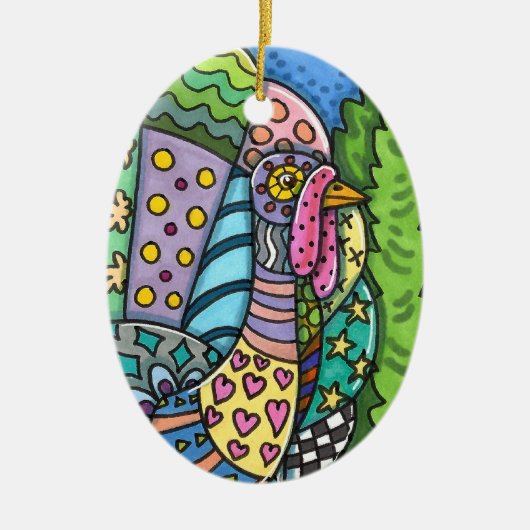 THANKSGIVING TURKIJE, PATCHWORK VEREN, VOLKSKUNST KERAMISCH ORNAMENT (Voorkant)