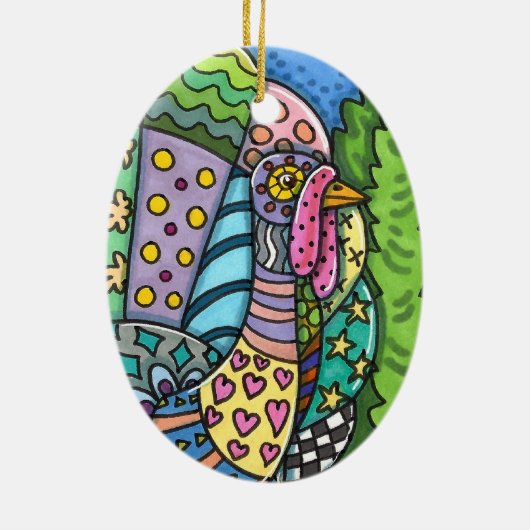 THANKSGIVING TURKIJE, PATCHWORK VEREN, VOLKSKUNST KERAMISCH ORNAMENT (Achterkant)