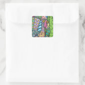 THANKSGIVING TURKIJE, PATCHWORK VEREN, VOLKSKUNST VIERKANTE STICKER (Tas)