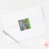 THANKSGIVING TURKIJE, PATCHWORK VEREN, VOLKSKUNST VIERKANTE STICKER (Envelop)