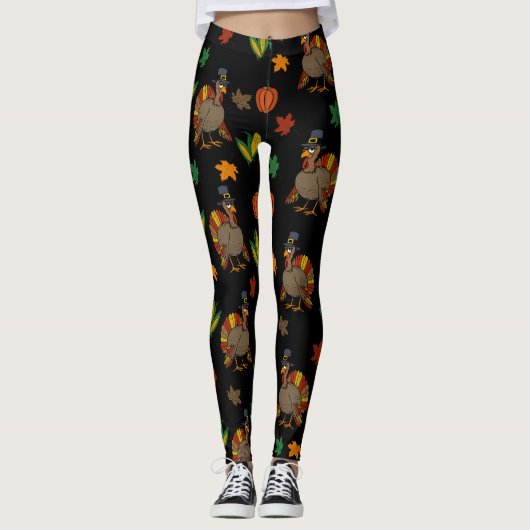 Thanksgiving Turkije patroon Leggings (Voorkant)