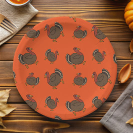 Thanksgiving Turkije Patroon Oranje Papier Bord