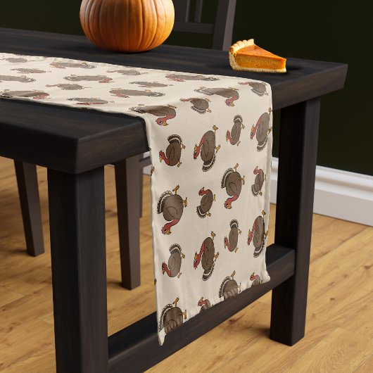 Thanksgiving Turkije Patroon Table Runner Korte Tafelloper