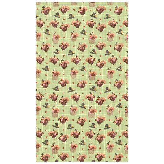 Thanksgiving Turkije & Pelgrim Pet Tafelkleed (Voorkant)