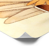 Thanksgiving Turkije Pilgrim Art Drawing Poster (Hoek)