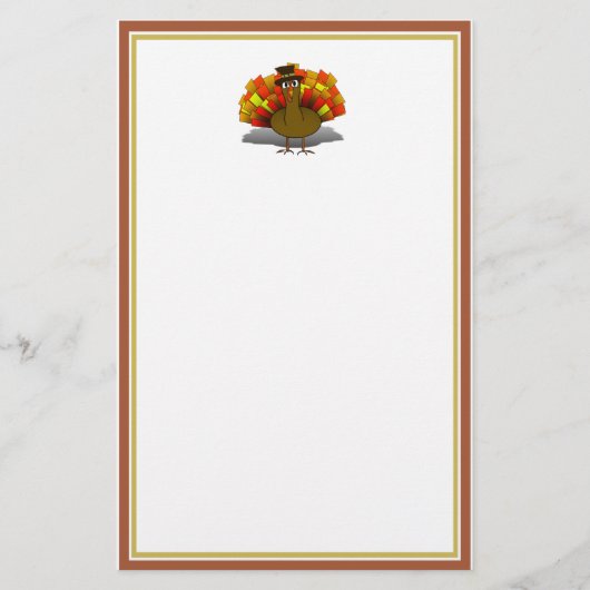 Thanksgiving Turkije Pilgrim Briefpapier (Voorkant)