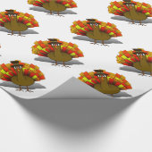 Thanksgiving Turkije Pilgrim Cadeaupapier (Hoek)