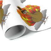 Thanksgiving Turkije Pilgrim Cadeaupapier (Rol Hoek)