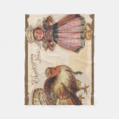 Thanksgiving, Turkije, Pilgrim Girl Fleece Deken (Voorkant)