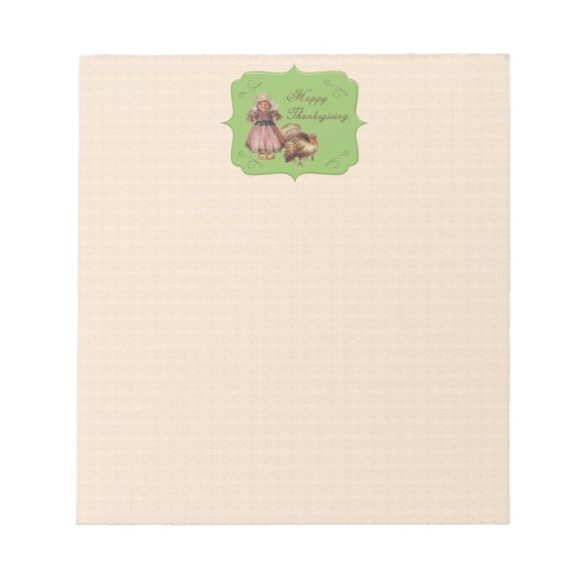  Thanksgiving, Turkije, Pilgrim Girl Notitieblok (Voorkant)