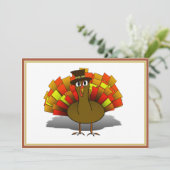 Thanksgiving Turkije Pilgrim Kaart (Staand voorkant)