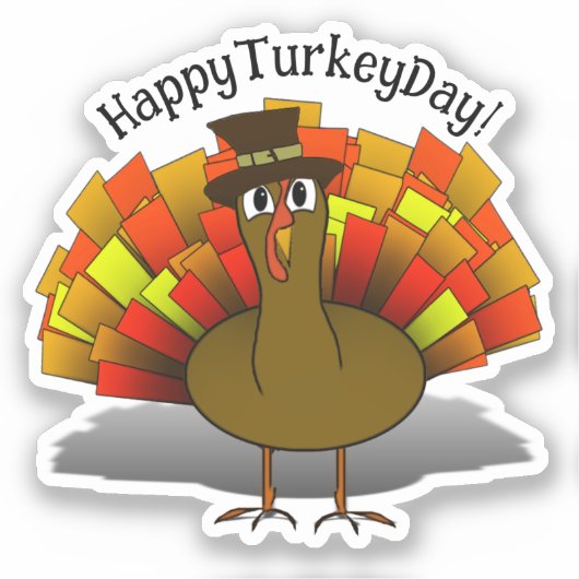 Thanksgiving Turkije Pilgrim Sticker (Voorkant)