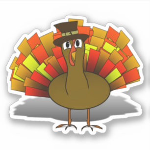 Thanksgiving Turkije Pilgrim Sticker
