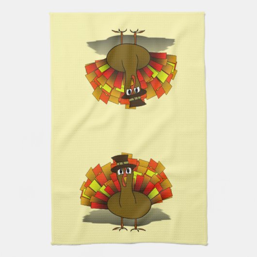 Thanksgiving Turkije Pilgrim Theedoek (Verticaal)