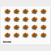 Thanksgiving Turkije Pilgrim Vierkante Sticker (Vel)