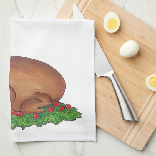 Thanksgiving Turkije Platter Kerst Vakantie Voedse Theedoek (Quarter Fold)