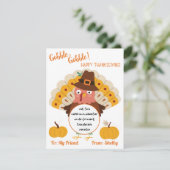 Thanksgiving Turkije Play Doh-kaartje Kaart (Staand voorkant)