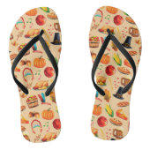 Thanksgiving Turkije Pompoen Appeltaartpatroon Teenslippers (Voetbed)