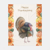 Thanksgiving Turkije Pompoenen Fleece Deken (Voorkant)