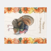 Thanksgiving Turkije Pompoenen Fleece Deken (Voorkant (Horizontaal))