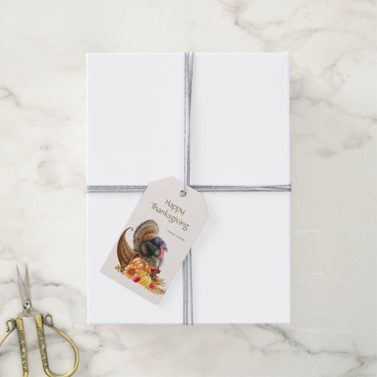 Thanksgiving Turkije Pompoenen Gift Label Cadeaulabel (Met Touw)