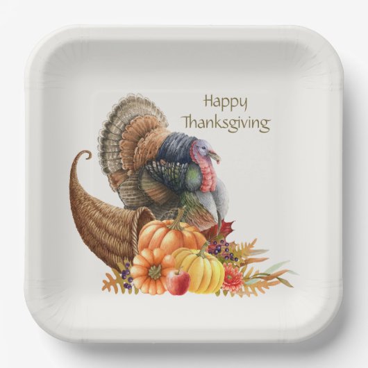 Thanksgiving Turkije Pompoenen Papier Bord (Voorkant)